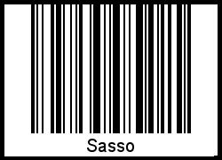 Der Voname Sasso als Barcode und QR-Code