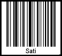 Der Voname Sati als Barcode und QR-Code