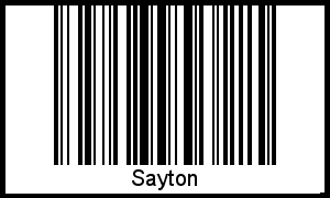 Barcode des Vornamen Sayton