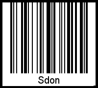 Der Voname Sdon als Barcode und QR-Code
