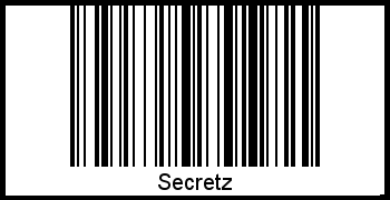 Barcode des Vornamen Secretz