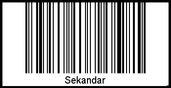 Der Voname Sekandar als Barcode und QR-Code