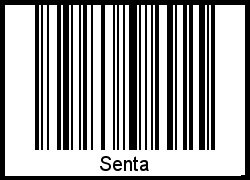 Der Voname Senta als Barcode und QR-Code
