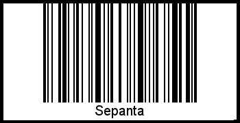 Der Voname Sepanta als Barcode und QR-Code