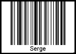 Der Voname Serge als Barcode und QR-Code