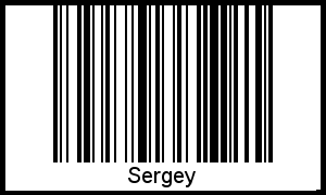 Der Voname Sergey als Barcode und QR-Code