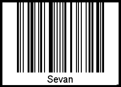 Barcode des Vornamen Sevan