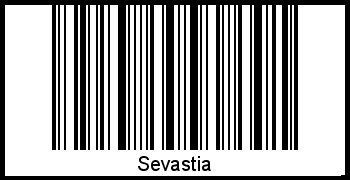 Der Voname Sevastia als Barcode und QR-Code