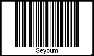 Der Voname Seyoum als Barcode und QR-Code