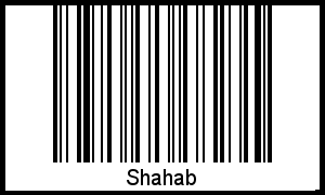 Der Voname Shahab als Barcode und QR-Code