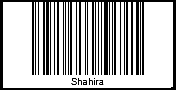 Der Voname Shahira als Barcode und QR-Code