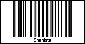 Der Voname Shahista als Barcode und QR-Code