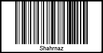 Der Voname Shahrnaz als Barcode und QR-Code