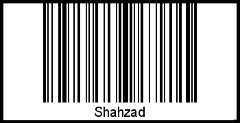 Der Voname Shahzad als Barcode und QR-Code
