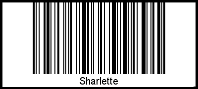 Der Voname Sharlette als Barcode und QR-Code