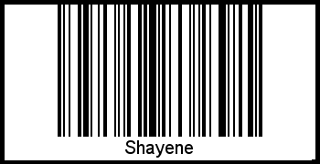 Der Voname Shayene als Barcode und QR-Code