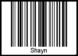 Der Voname Shayn als Barcode und QR-Code