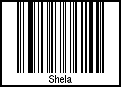 Der Voname Shela als Barcode und QR-Code