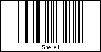 Der Voname Sherell als Barcode und QR-Code