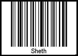 Barcode des Vornamen Sheth