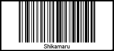 Der Voname Shikamaru als Barcode und QR-Code