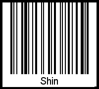 Shin als Barcode und QR-Code