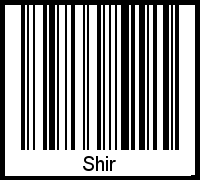 Barcode des Vornamen Shir