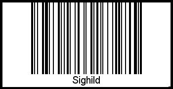Der Voname Sighild als Barcode und QR-Code