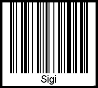Der Voname Sigi als Barcode und QR-Code