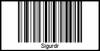 Der Voname Sigurdr als Barcode und QR-Code