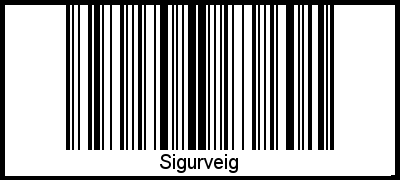 Der Voname Sigurveig als Barcode und QR-Code