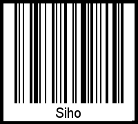 Barcode des Vornamen Siho