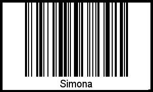 Der Voname Simona als Barcode und QR-Code