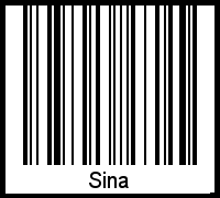 Der Voname Sina als Barcode und QR-Code