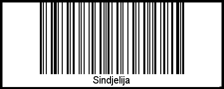 Barcode des Vornamen Sindjelija