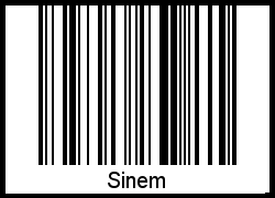 Der Voname Sinem als Barcode und QR-Code