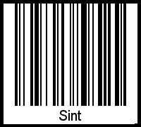 Der Voname Sint als Barcode und QR-Code