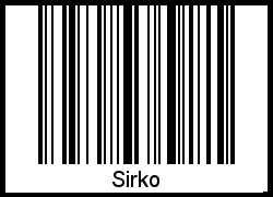 Sirko als Barcode und QR-Code
