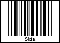 Der Voname Sixta als Barcode und QR-Code
