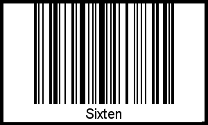 Barcode des Vornamen Sixten