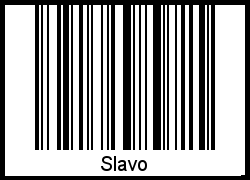 Der Voname Slavo als Barcode und QR-Code