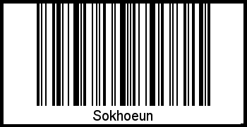 Der Voname Sokhoeun als Barcode und QR-Code