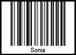 Der Voname Sonia als Barcode und QR-Code