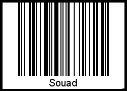 Der Voname Souad als Barcode und QR-Code