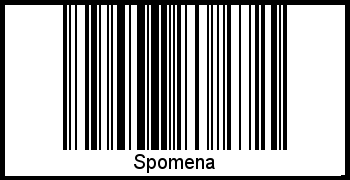 Der Voname Spomena als Barcode und QR-Code