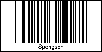 Der Voname Spongson als Barcode und QR-Code