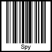 Der Voname Spy als Barcode und QR-Code