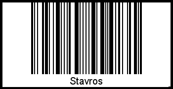 Der Voname Stavros als Barcode und QR-Code