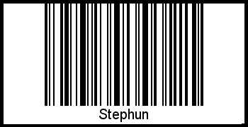 Der Voname Stephun als Barcode und QR-Code