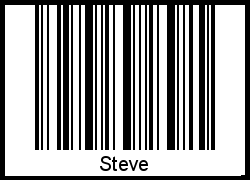 Der Voname Steve als Barcode und QR-Code